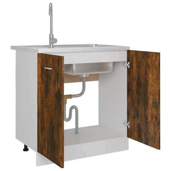Maison Exclusive - Underskab "Lyon" Røget eg 80 x 46 x 81,5 cm Ingeniørtræ