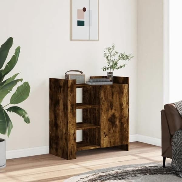 Maison Exclusive - Buffet i røgfyldt eg 73,5x35x75 cm ingeniørtræ