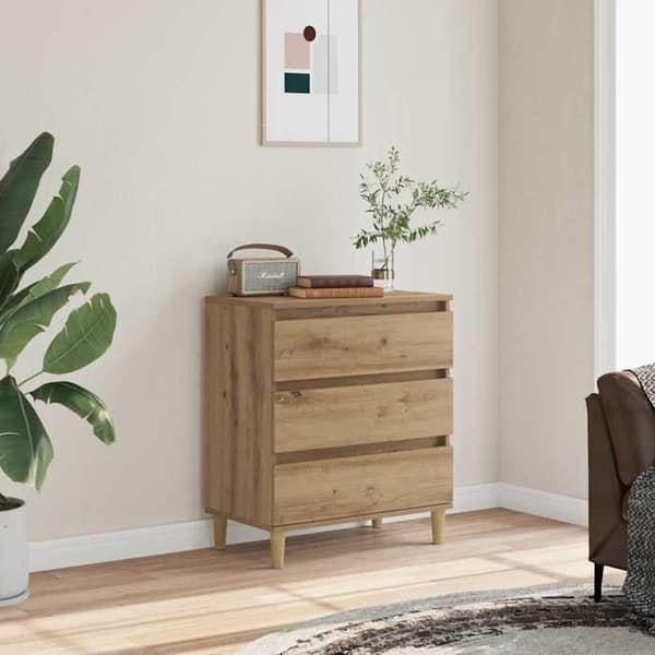 Maison Exclusive - Buffé i ek, hantverk 60x35x70 cm, ingenjörsträ. Ek
