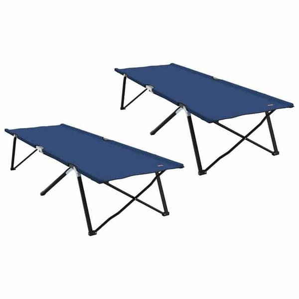 Maison Exclusive - Sammenklappelig camping seng 2 stk Blå 206 x 76 x 74 cm