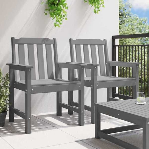 Maison Exclusive - Puutarhatuoli. 2 kpl Vaaleanharmaa HDPE