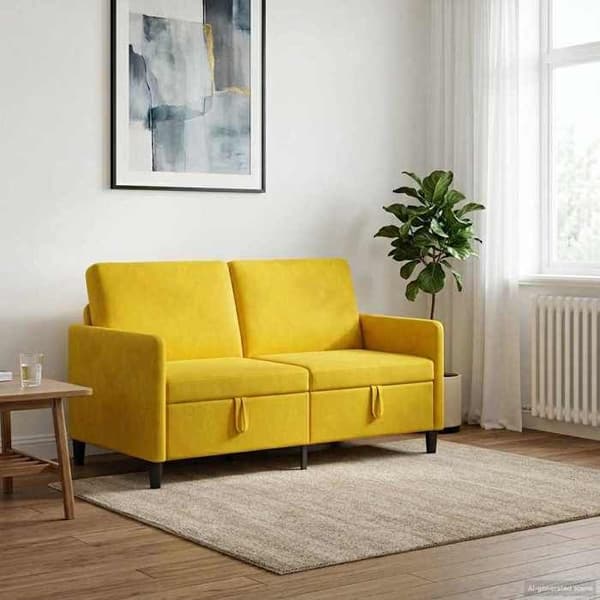 Maison Exclusive - Soffa med förvaring Gul 152 x 78 x 87 cm Polyester