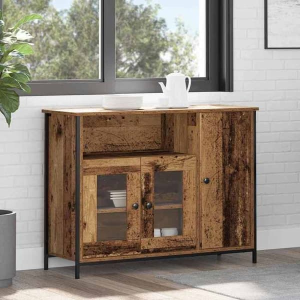 Buffébas - EXKLUSIVT HUS - 100 x 35 x 75 cm - Trä (paneler) - Metallfinish - Skandinavisk stil