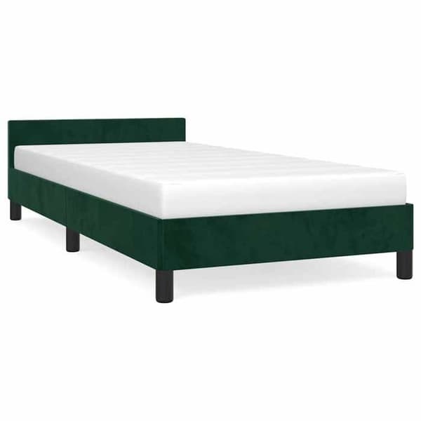 Maison Exclusive - Sängram utan madrass mörkgrön 90x200 cm sammet