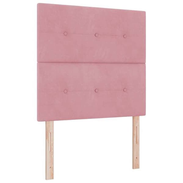 Maison Exclusive - Boxspring-sänky vaaleanpunaisella patjalla 90 x 200 cm Sametti
