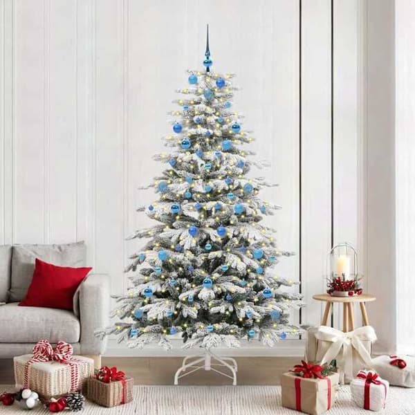 Konstgjord julgran - EXKLUSIV HEM - Modell 210 cm - Ledade grenar - USB LED-belysning - Vit konformad design Vit
