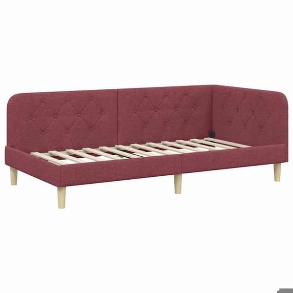 Maison Exclusive - Hörnsängram Bordeaux 100 x 200 cm tyg