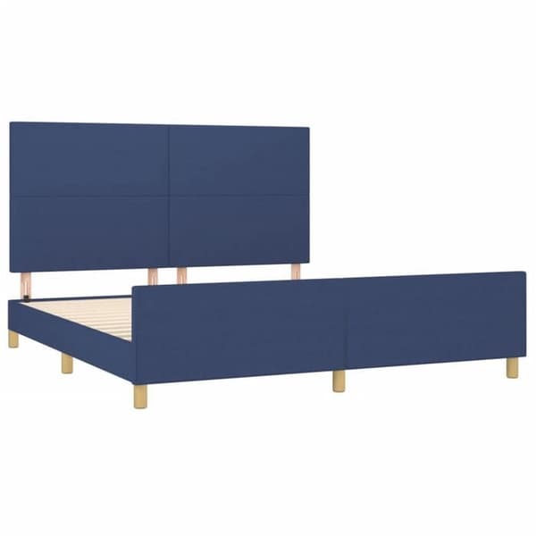 Sengestel - EKSKLUSIV HUS - 160 x 200 cm - blå - justerbar hovedgærde - lamelbund Blå