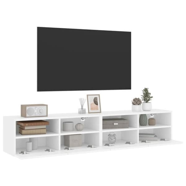 Maison Exclusive - Väggmonterade TV-möbler 2 st vit 80x30x30 cm ingenjörsträ