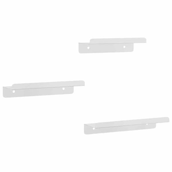 Væghylder - EKSKLUSIV HUS - 3 dele - Rustfrit stål - Sølvfarvet - Hævede kanter Silver