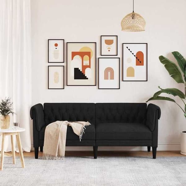 Maison Exclusive - Chesterfield 2-personers sofa sort stof