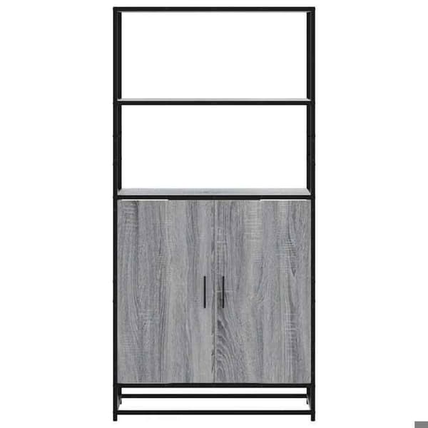Maison Exclusive - Buffé hög sonoma grå 68x35x139 cm ingenjörsträ och metall