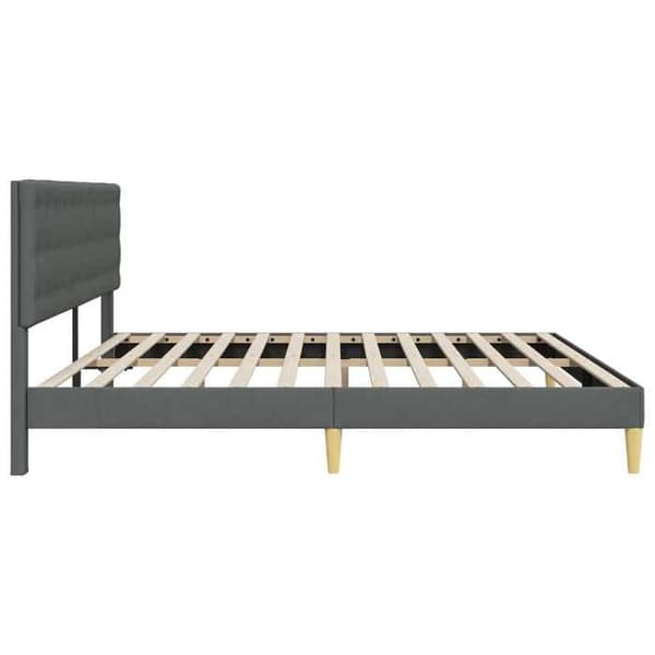 Maison Exclusive - Sengestel med hovedgærde Mørkegrå 180 x 200 cm Stof