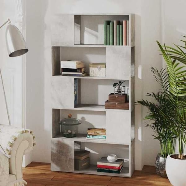 Maison Exclusive - Separatorbibliotek Grå betong 80x24x155 cm