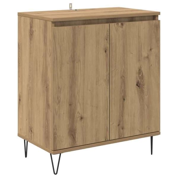 Maison Exclusive - Buffet i egetræ, håndlavet 60 x 35 x 70 cm, ingeniørtræ Ek