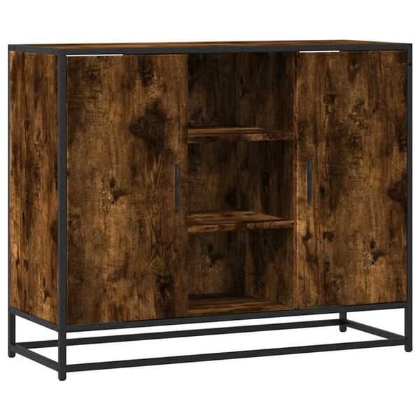 Maison Exclusive - Buffé ek rökig 92x35x76 cm ingenjörsträ