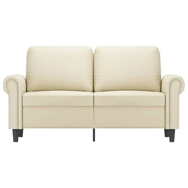 Maison Exclusive - Soffa 2-sits Creme 120 cm Syntetläder Grädde