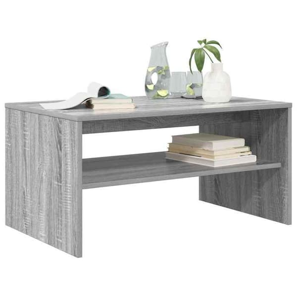 Bord - EKSKLUSIV HUS - Grå Sonoma 80x50x40 cm - Ingeniørtræ - Indbyggede hylder - Rektangulær Gris Sonoma