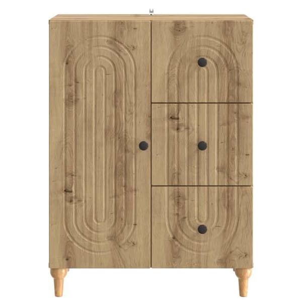 Maison Exclusive - Buffet i håndlavet egetræ 66 x 34,5 x 90 cm Ingeniørtræ