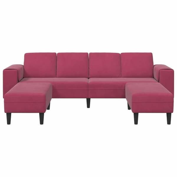 Divaani - MAISON EXCLUSIVE - 3 paikkaa Bordeaux - Polyesteripäällyste - Vanerirunko - Mustat jalat Bordeaux