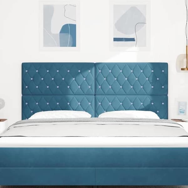 Maison Exclusive - LED-hovedgærde med mørkeblå LED-strips 180 cm Velour