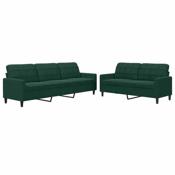 Maison Exclusive - Sæt af 2 sofaer med puder Mørkegrøn Velour