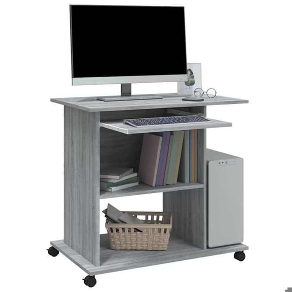 Maison Exclusive - Sonoma grå computerbord 80x50x75 cm Ingeniørtræ Sonoma grå