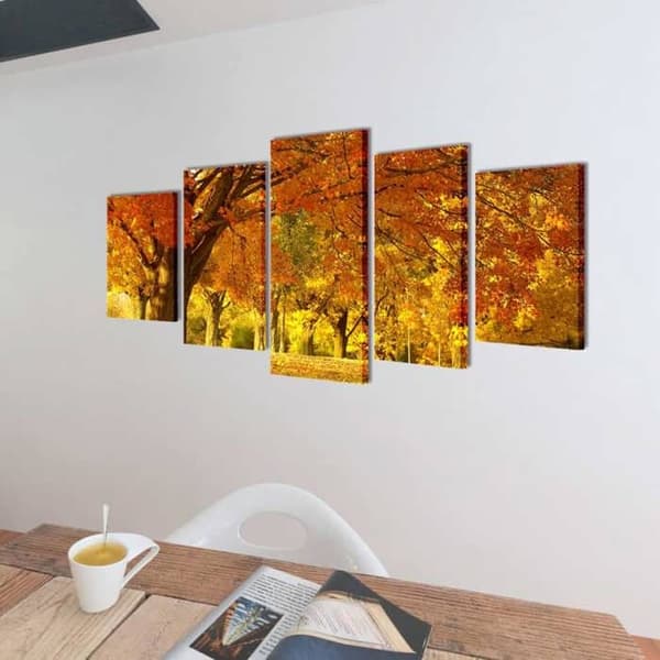 Maison Exclusive - Set med tryckta väggtavlor Lönn 200 x 100 cm