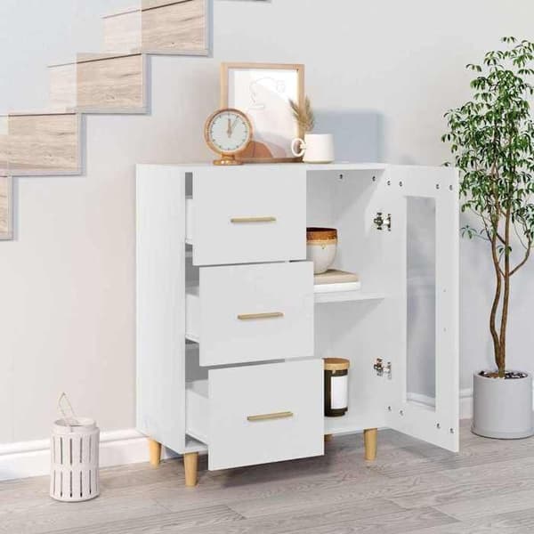 Maison Exclusive - Vit buffé 69,5x34x90 cm ingenjörsträ