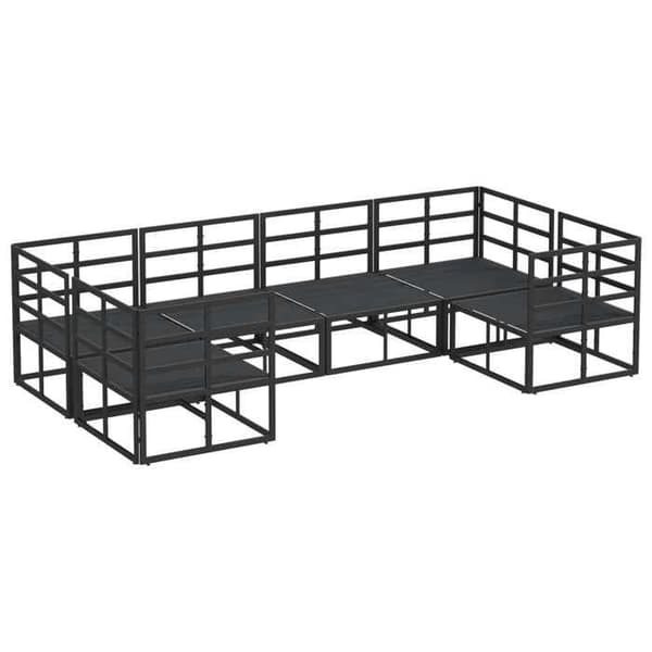 Maison Exclusive - Sæt af 6 pc have-sofaer Sort Aluminium Svart
