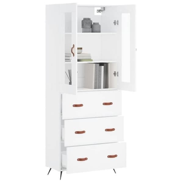 Maison Exclusive - Buffé hög Vit 69,5x34x180 cm Ingenjörsträ