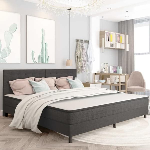 Maison Exclusive - Mørkegrå sengeramme med lameller 200x200 cm Mörkgrå