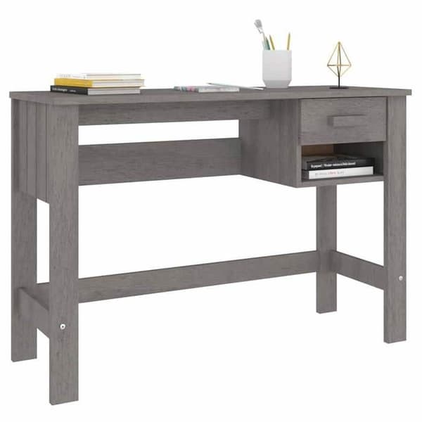 Maison Exclusive - Bureau HAMAR Lys grå 110x40x75 cm Massivt fyrretræ Ljusgrått