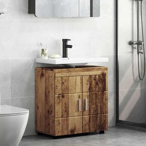 Maison Exclusive - Badrumsskåp Set TULUM Åldrat Trä