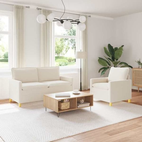 Maison Exclusive - 2 kpl sohvasetti, kerma, kangas Grädde