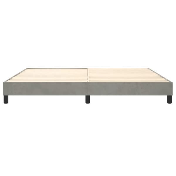 Maison Exclusive - Sengebund med lysegrå lameller 200x200 cm velour ljusgrått