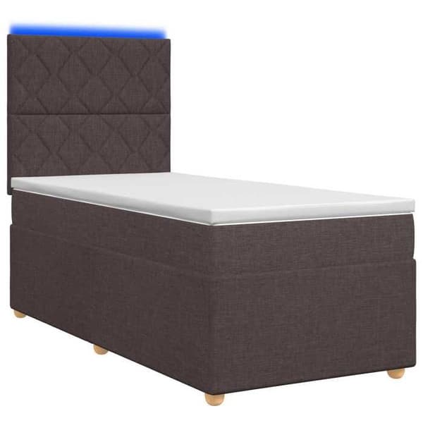Sängram med madrass - EXKLUSIV HEM - Boxspring-säng - 100x200 cm - Mörkbrun - LED USB Mörkbrun