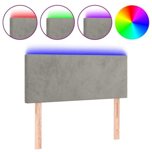 Maison Exclusive - LED-päätyharso Vaaleanharmaa 80x5x78/88 cm Sametti ljusgrått