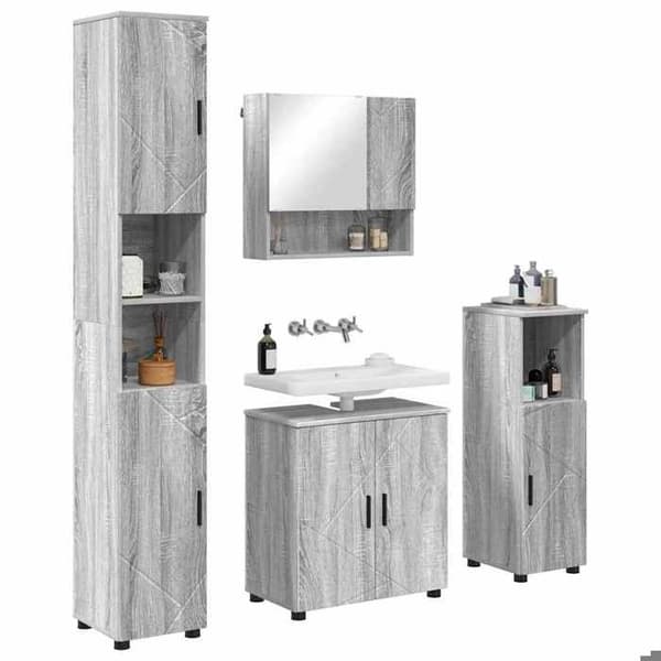 Maison Exclusive - 4 kpl kylpyhuonekalustesarja, Sonoma-harmaa Gris Sonoma