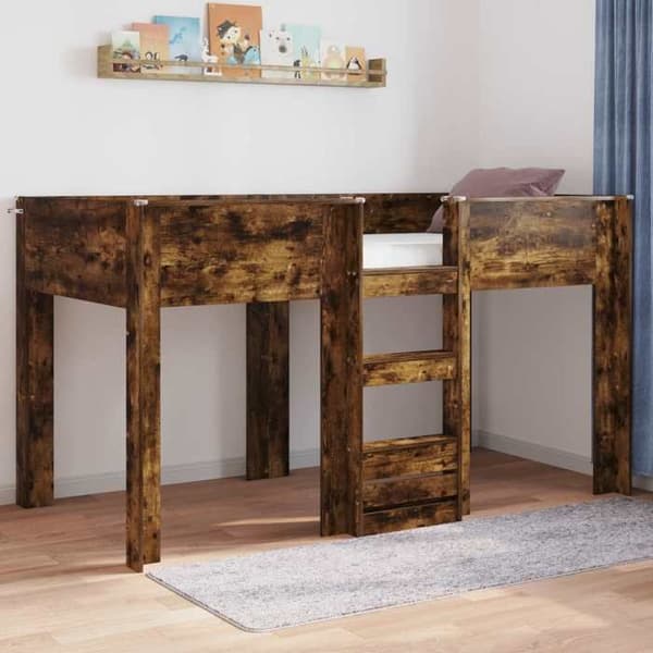 Maison Exclusive - Bunk säng för barn i rökig ek 80 x 200 cm