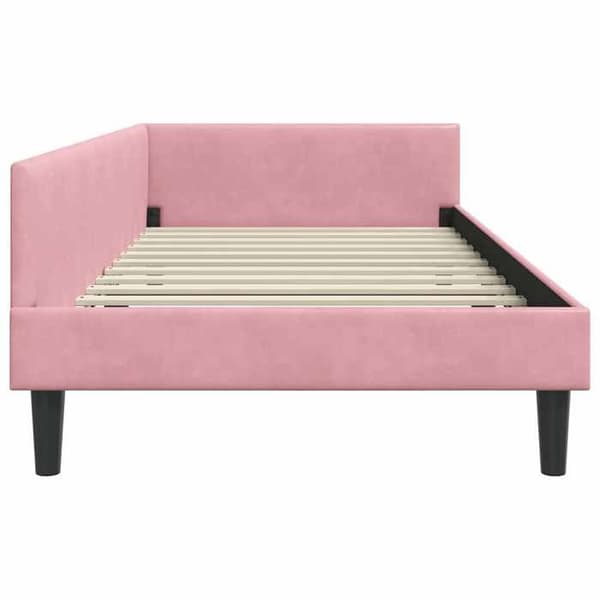 Maison Exclusive - Hörnsängram Rosa 90 cm x 200 cm Sammet