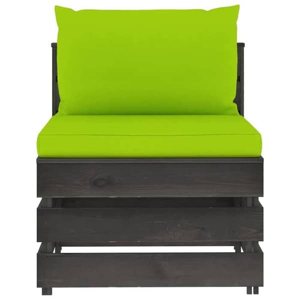Maison Exclusive - Central sektionell soffa med kuddar, trä impregnerat i grått
