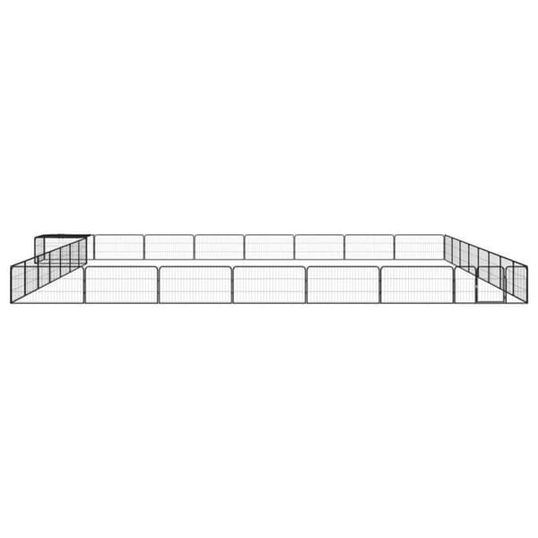 Maison Exclusive - Hundegård 32 paneler Sort 100x50cm Pulverlakeret stål Svart