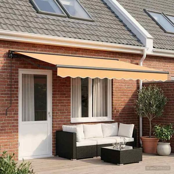 Maison Exclusive - Retractable Markis Sand 4,5 × 3 m Polyester och Aluminium