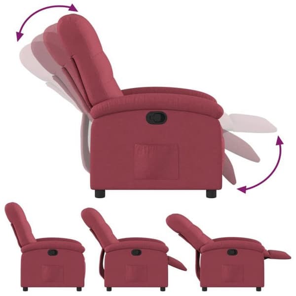Maison Exclusive - Recliner Röd vinröd Tyg