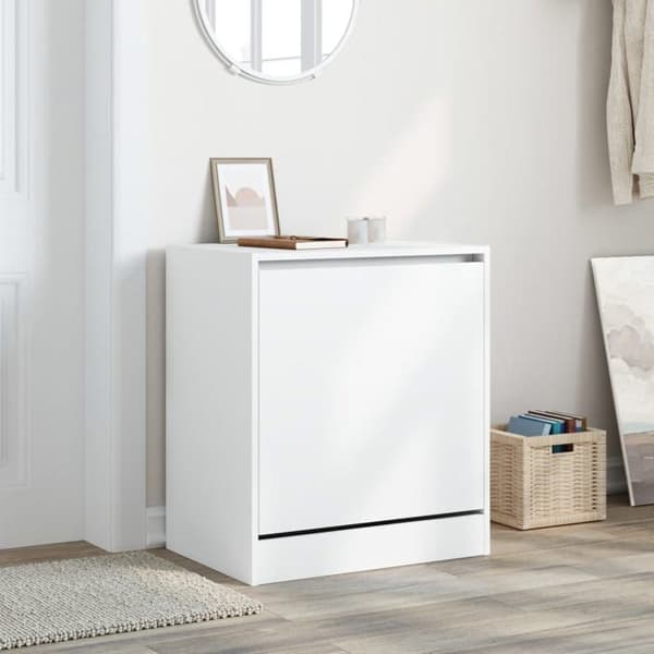 Skoskåp - EXKLUSIV HEM - 60x42x69 cm - Vit - Ingenjörsträ - 1 fällbar låda Vit