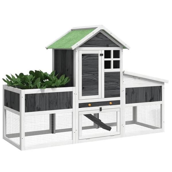 Maison Exclusive - Harmaa klapipöytä 170x63x113 cm massiivipuusta grå, vit, grön