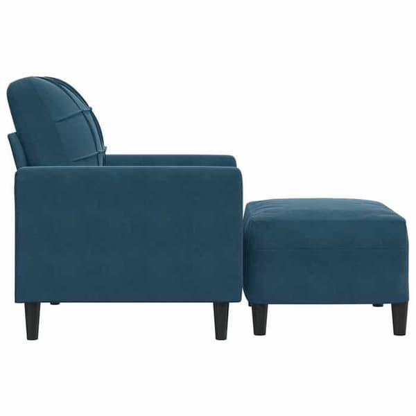 Stol - EKSKLUSIV HUS - 60 cm - Blå - Velour - Metalstruktur Blå