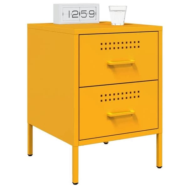 Maison Exclusive - Sängbord 2 st senapsgul 36x39x50,5 cm stål