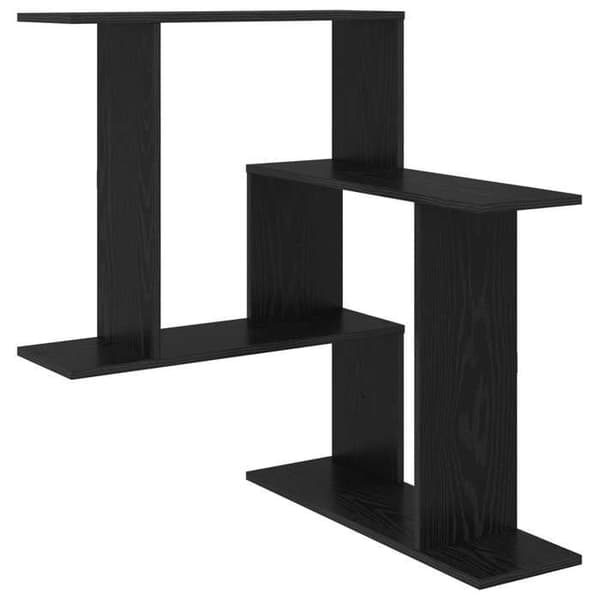 Maison Exclusive - Væghylde Sort eg 67 x 67 x 87 cm Ingeniørtræ